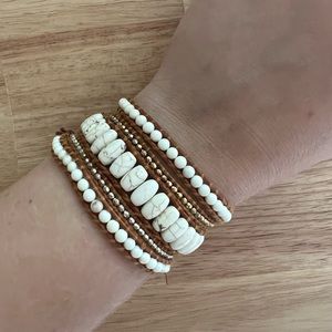 Lizou White Marble Wrap Bracelet